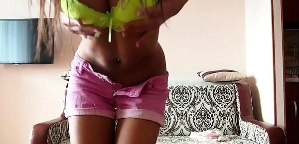  Freaky skinny dream teen Dominika webcam show